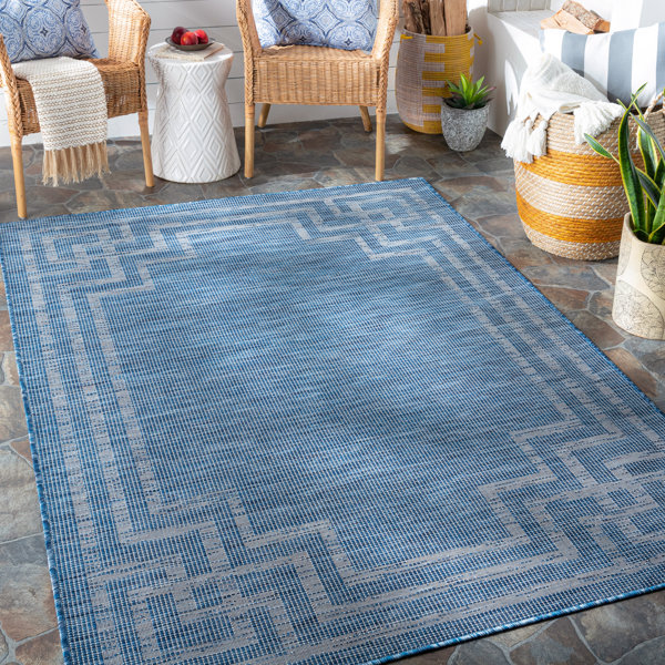Mercer41 Caysee Oriental Indoor / Outdoor Area Rug in Blue & Reviews Wayfair